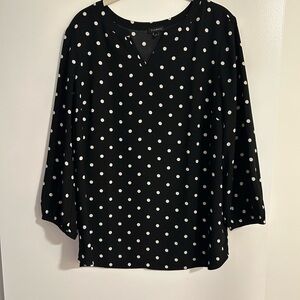 Talbots Black and White Polka Dot Blouse